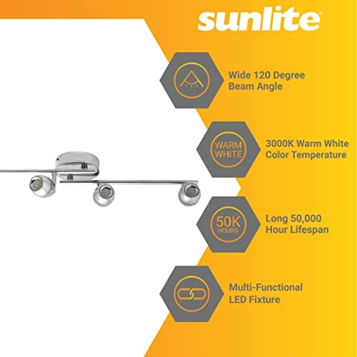 Sunlite 81146 32 Inch LED Track Light Fixture 4 Light Chrome