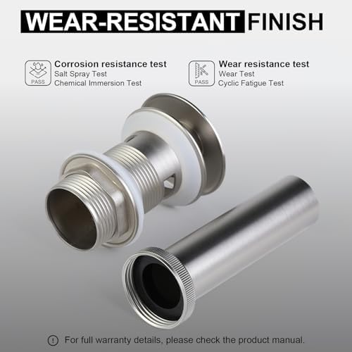 Durable Sink Drain Overflow Brushed Nickel Easy to Use and Long-Lasting