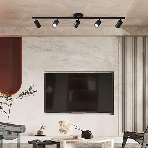 KCO Lighting Track Lighting Adjustable Ceiling Spotlights 5 Ways Matte Black