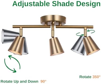 3 Light Track Lighting Kit Matte Brass Adjustable Rotatable Modern Ceiling Spot Light