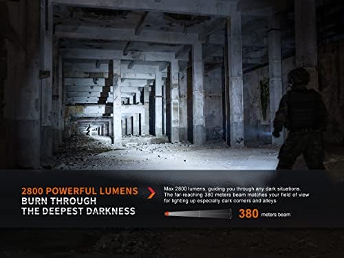Fenix PD36R Pro 2800 Lumen Rechargeable LED Flashlight with Helmet Mount