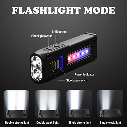 DLHONORV LED Rechargeable EDC Flashlight Super Bright Tactical Pocket Torch
