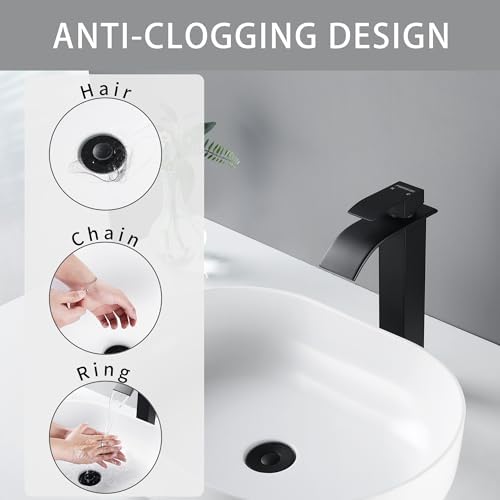 Fransiton 2 Pack Bathroom Sink Stopper Black