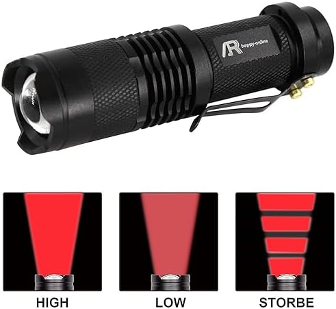 3-Piece Set Red Light Flashlight