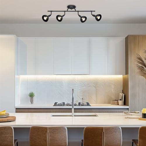 Kira Home Industrial 4-Light Track Lighting with Adjustable Heads