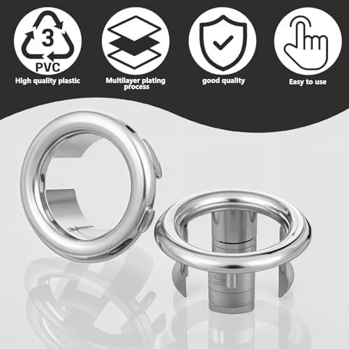 Chrome Plated 8-Piece Sink Overflow Set - Perfect Fit for Bathroom Kitchen
