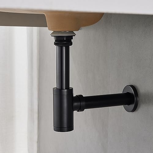TSIBOMU Bathroom Sink P-Trap Drain Kit with Overflow and Pop Up Stopper