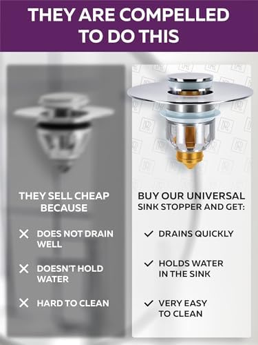 Bathroom Sink Stopper Pop Up - Durable 106 to 165 Drain Solution