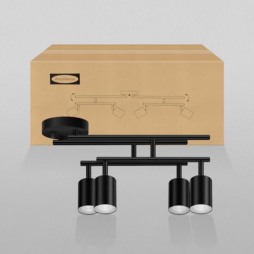 Sturdy Durable 4-Light Black Track Lighting Kit for Home