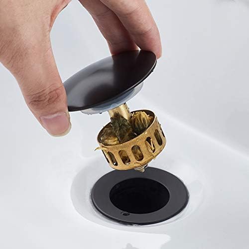 VOTON Bathroom Sink Drain with Overflow and Detachable Basket Anti-Explosion Anti-Clogging