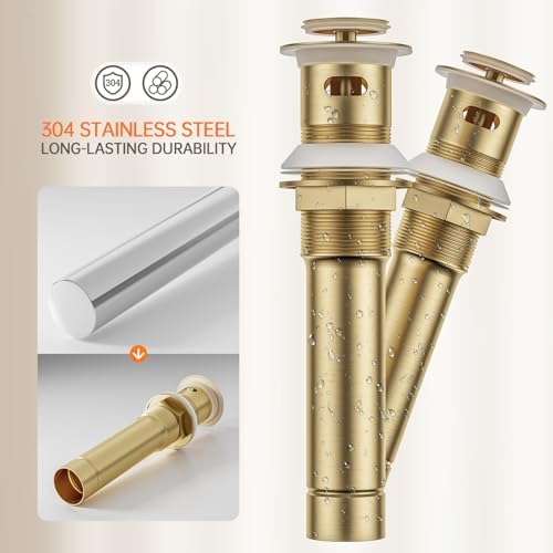 PhiestinaStainless Steel Bathroom Sink Drain with Strainer Basket