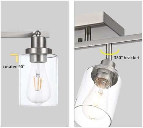 4 Light Track Lighting Kit with Clear Glass Shades and Brushed Nickel Frame