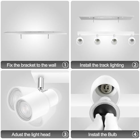 Sleek 4-Way Track Lighting for Kitchens