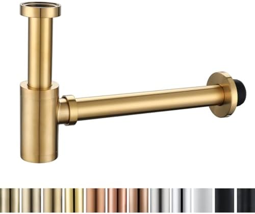Bathroom Sink P-Trap Dark Gold Brass Contemporary Design 5 Years Warranty