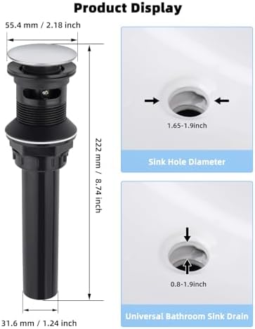 Hygie Rinse -Universal Sink Stopper With Overflow