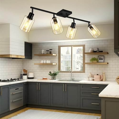 BoostArea LED 4 Light Track Lighting Kit with Rotatable Heads
