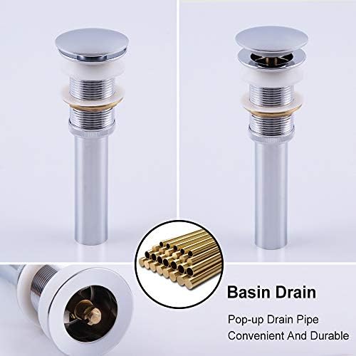 Bathroom Sink Drain Without Overflow Pop Up Stopper Polished Chrome D500021C