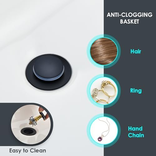 Matte Black ALTAIR Sink Drained