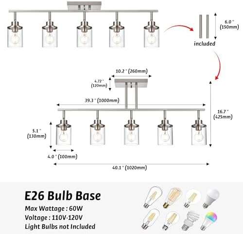 Bespoke Brushed Nickel 5-Light Track Lighting Kit