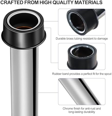 Stainless Steel Sink Overflow Pipe Set for Kitchen Bathroom Use