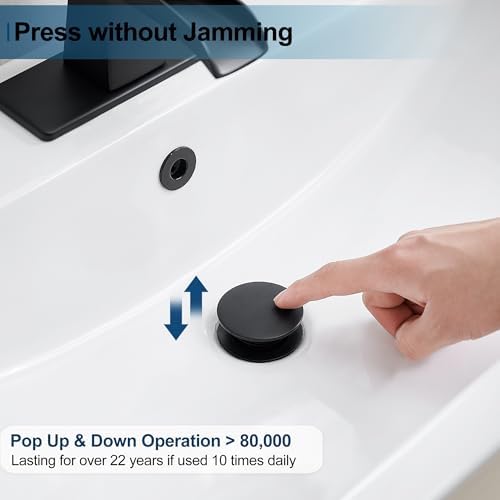 Vibrant Black Pop-Up Sink Drain for Modern Bathrooms
