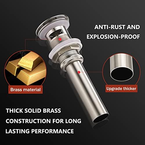 Yodel Faucet Pop Up Drain with Overflow for Vessel Sink