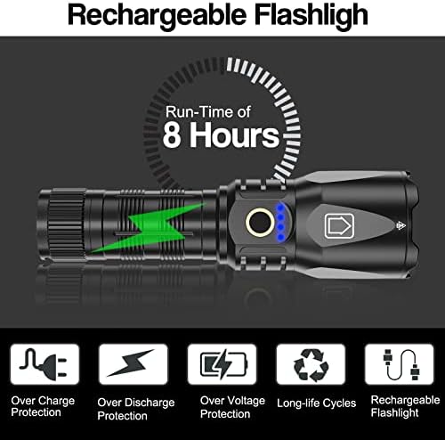 Super-Bright Rechargeable Flashlight with Zoom Function