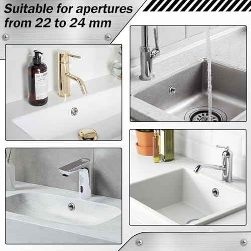 Chrome Plated 8-Piece Sink Overflow Set - Perfect Fit for Bathroom Kitchen