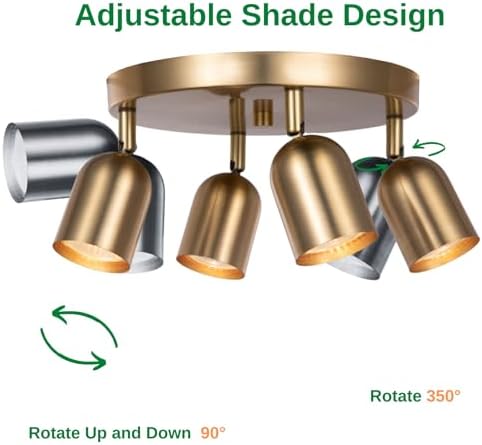 CRAFTRONOS 4-Light Track Lighting Kit Canopy Matt Brass Finish