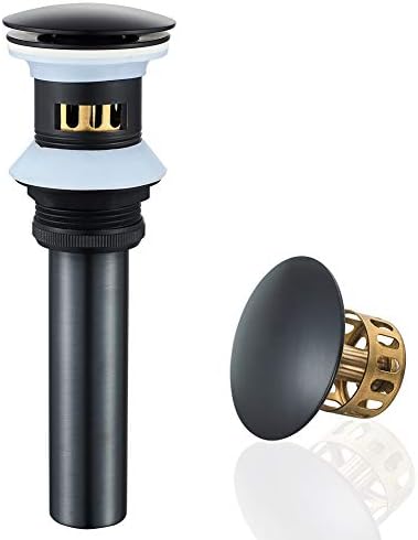 VOTON Bathroom Sink Drain with Overflow and Detachable Basket Anti-Explosion Anti-Clogging