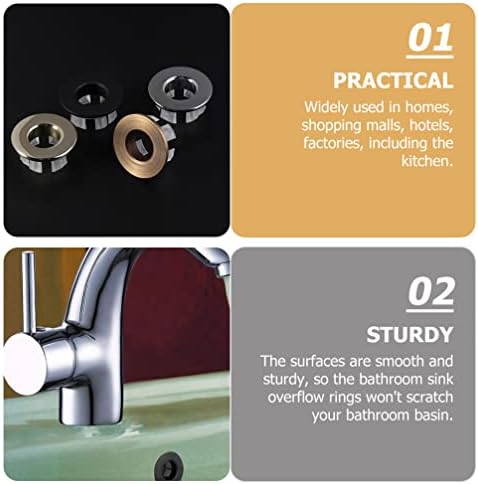 Homoyoyo 2pcs Antique Brass Overflow Drain Cover Trim for Sink and Bathtub