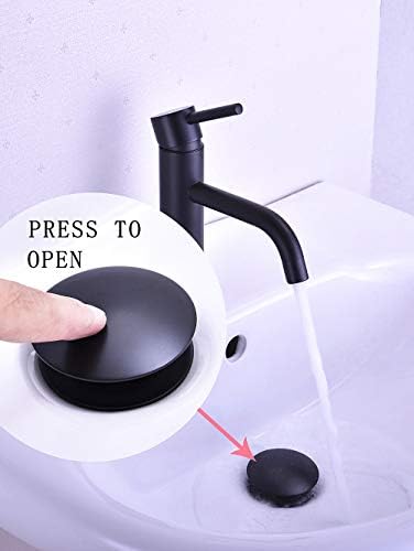 GORDEE Bathroom Sink Stopper P Trap Set Matte Black