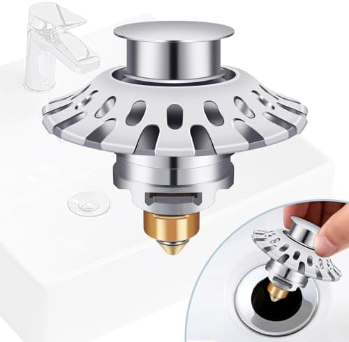 AUPHTIR 50 Upgraded Universal Bathroom Sink Stopper with Anti-Clogging Feature