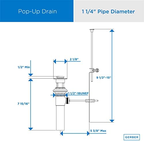 Danze D495002 1-14 Inch Chrome Pop-Up Drain Assembly
