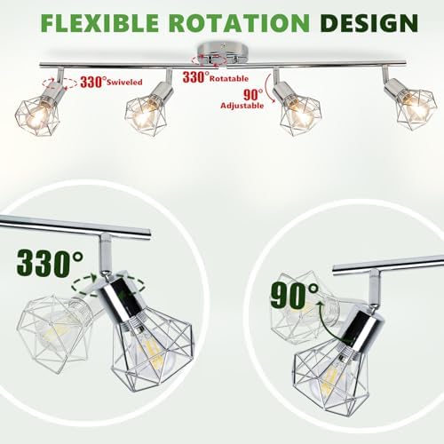 DLLT 4 Lights Track Lighting Kit Modern Wall Ceiling Decor