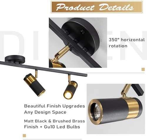 Modern 3-Light Adjustable Black Track Lighting Kit for Home Use