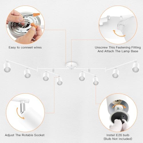 Sturdy 8-Light Track Lighting Kit for Home