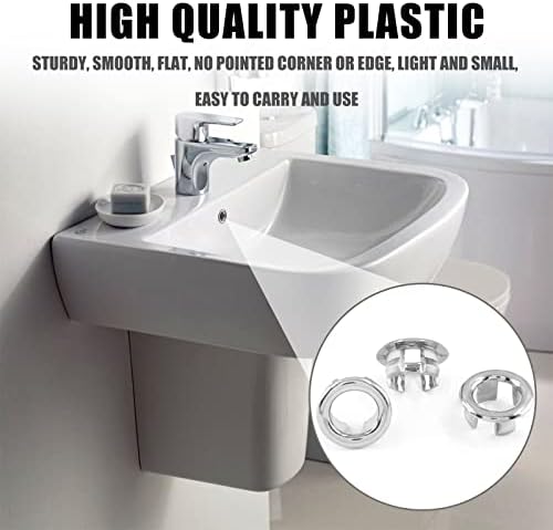 Bathrooms Replace 2PCS Sink Overflow Ring Durable Easy to Install Silver