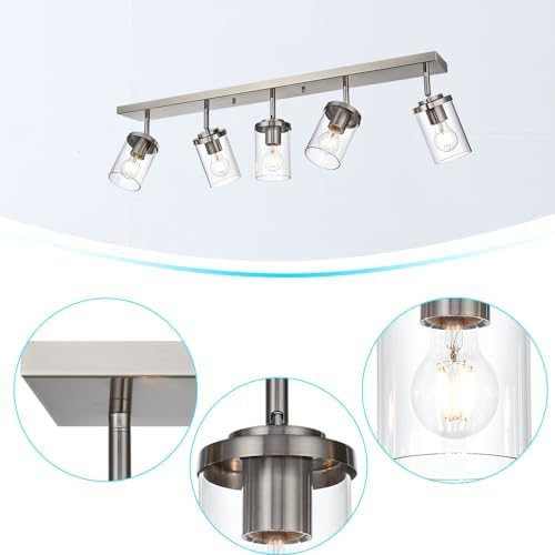 BONLICHT Modern 5-Light Adjustable Ceiling Light with Brushed Nickel