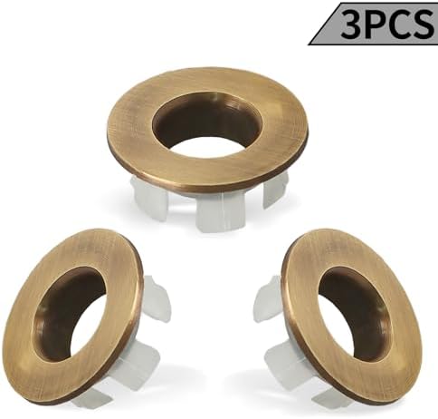 3pcs Brass Sink Overflow Trim Ring Drain Cover