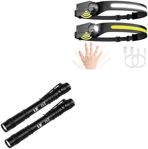 Lepro Bundle - Waterproof Compact 2 Pack led pen flashlights with wide beam
