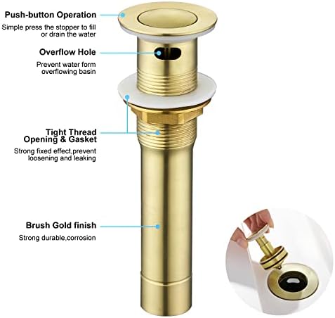 CREA Gold Bathroom Sink Drain with Hair Catcher