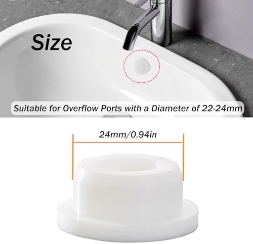 LiXiongBao4-Piece White Sink Overflow Cover Set for Kitchen Bathroom