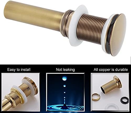 Elegant Brass Popup Drain Stopper for Bathroom Basins with 3cm Drain Hole