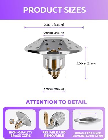 Effortlessly Clog-Free Sink and Bathtub Drain Stopper