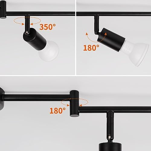 Mirrea 35 ft 4-Light Black Track Lighting Kit with Rotating Heads