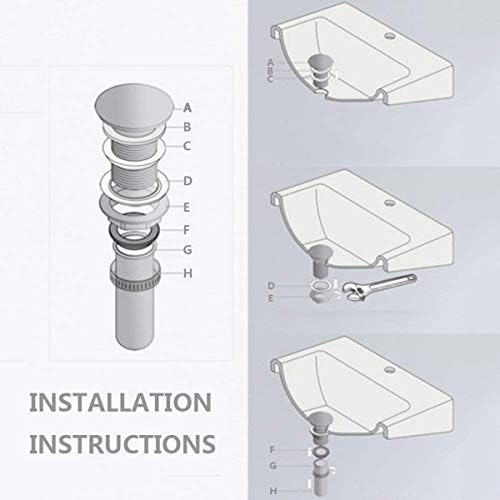 Flybath Sink Drain Stopper Pop Up Brass Vessel Faucet