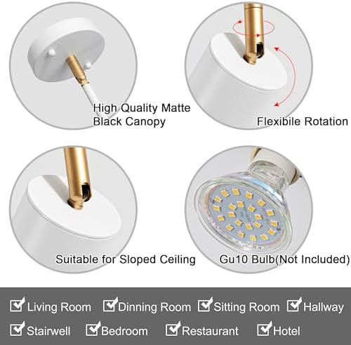 5-Light LED Track Lighting Kit for Living RoomKitchenDining RoomBedroomBar