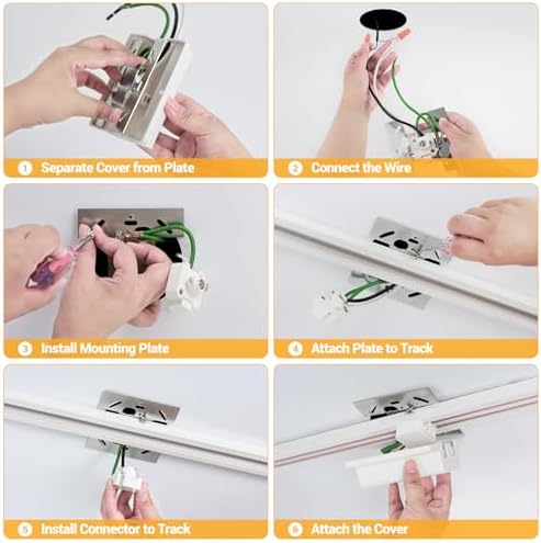 VANoopee 12 Light GU10 LED Track Lighting Kit for Kitchen Ceiling