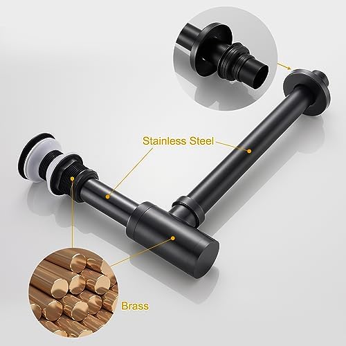Solid Brass Adjustable Sink Drain Kit with Anti-Jam Function